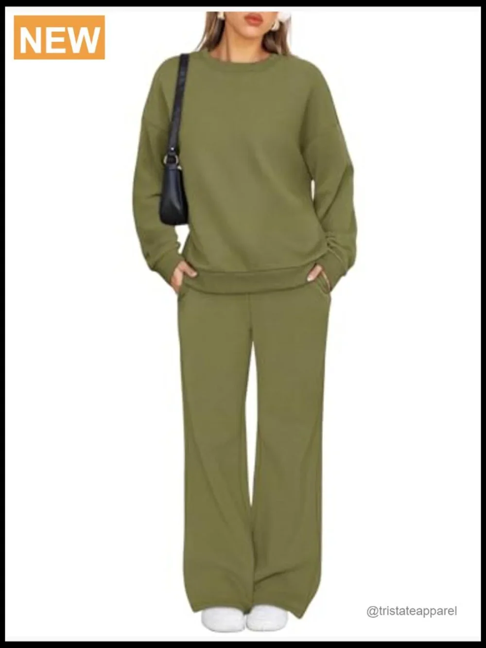 Women's 2 Piece Lounge Set Matching Sweatsuit Crewneck Track Suit